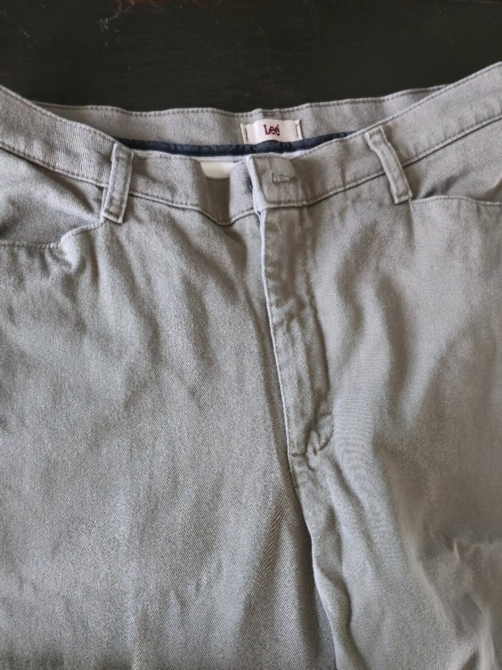 Lee Riders Women's 14M Tan Khaki Pants Relaxed Fit Straight Leg Stretch Chino